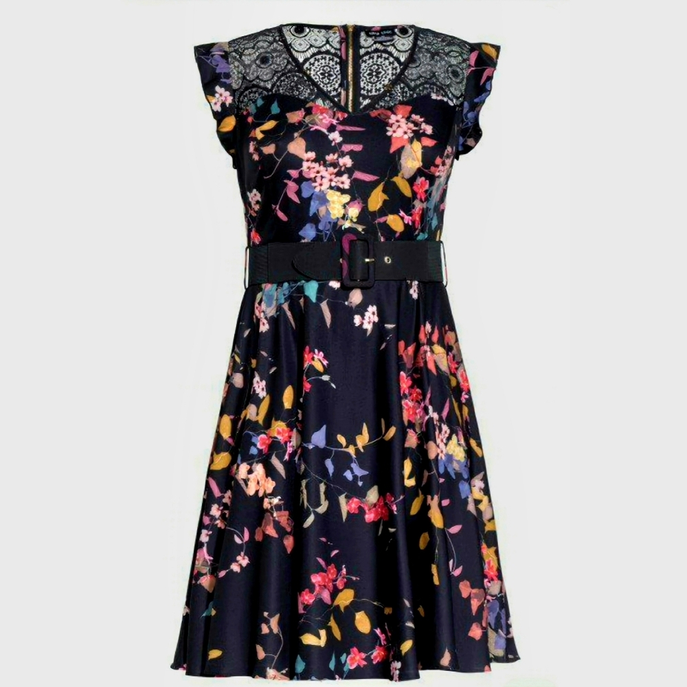 Floral Black Dress
